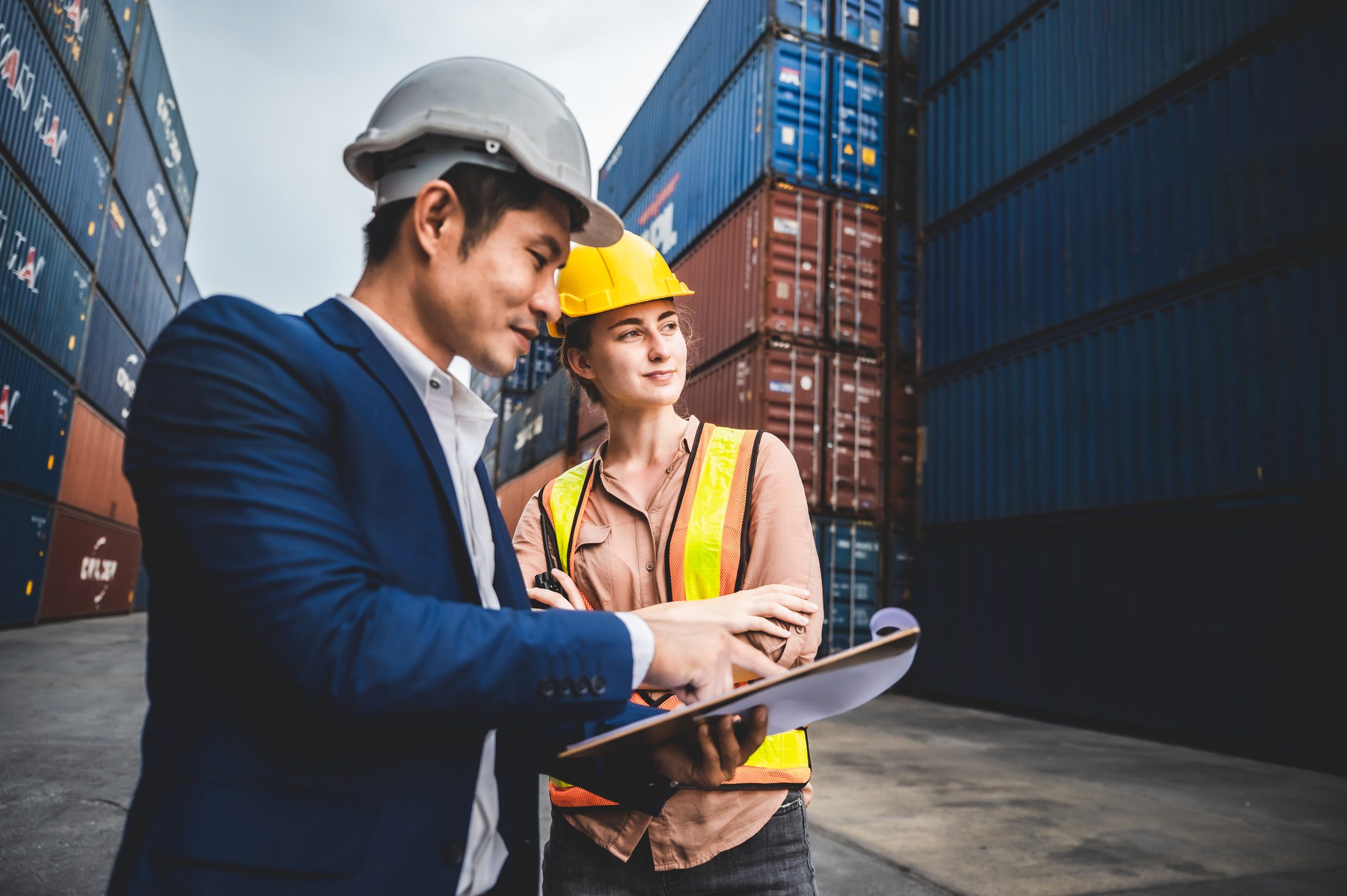 Operations team on a container terminal